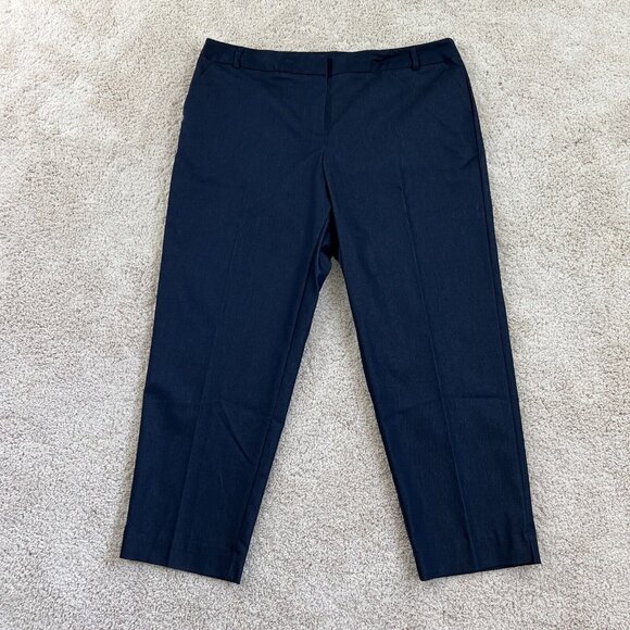Ashley Stewart Pants - Ashley Stewart Womans Pants 18W Navy Blue Career Trouser Ankle Cropped NWT